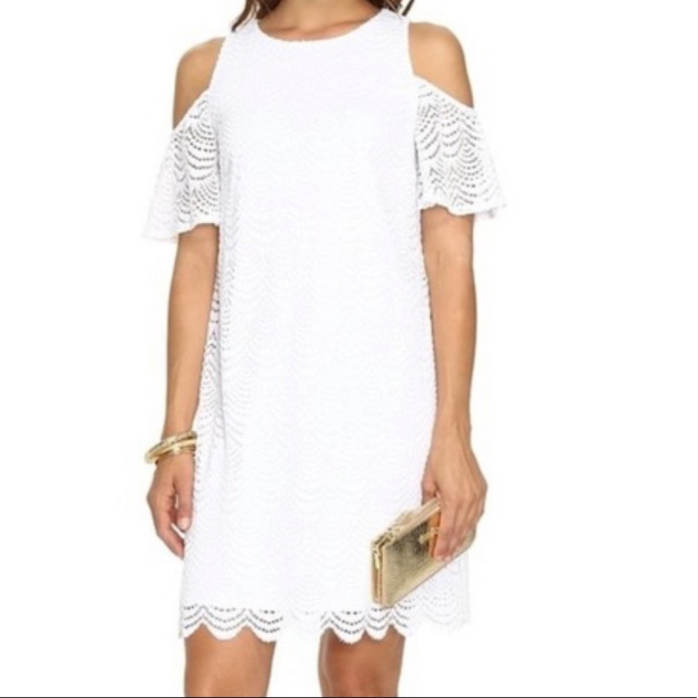 Lilly Pulitzer Scalloped Shell Lace White Dress- XS